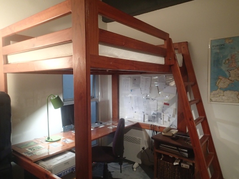 The loft-bed/home office