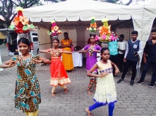 Impressive head-dress balanacing from these young dancers from Mullaitivu district.